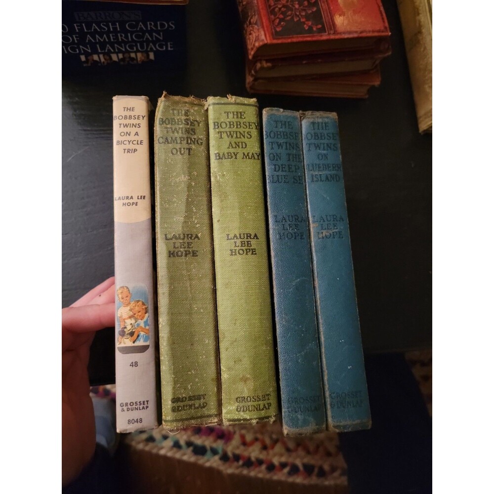 Lot - 5 Bobbsey Twins Books 1917 1918 1923 24 1st Ed Antique Grosset & Dunlap